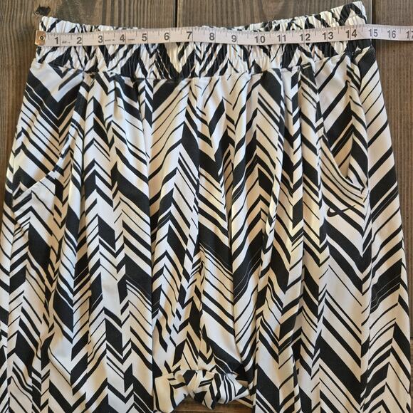 Nike Pants Womens Medium Avant Dri Fit Harem Black Abstract Zumba Dance Y2k - Picture 7 of 9